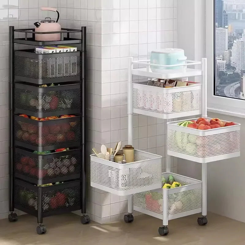 Multi-Tier Storage Basket Rack