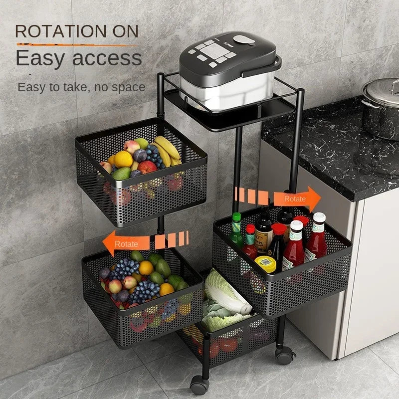 Multi-Tier Storage Basket Rack