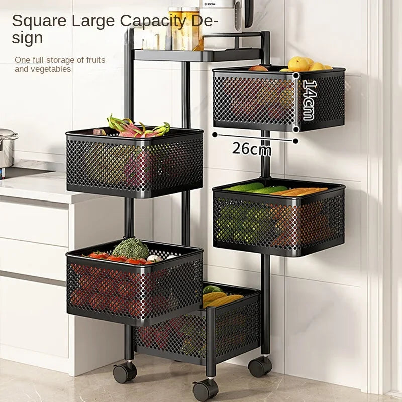 Multi-Tier Storage Basket Rack