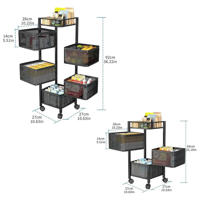 Multi-Tier Storage Basket Rack