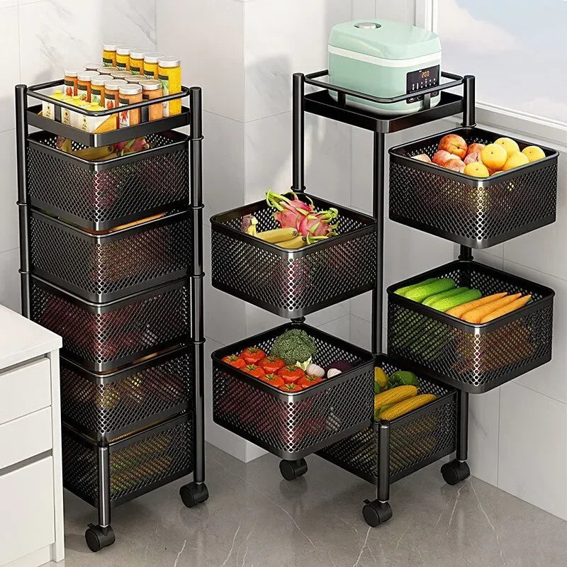 Multi-Tier Storage Basket Rack